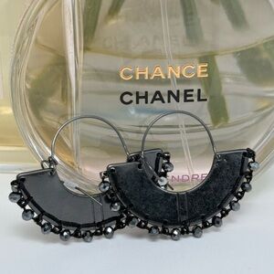 Marlyn Schiff Elegant Black Beaded Earrings